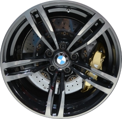 BMW M2 2016-2020, M3 2015-2018, M4 2015-2020 black machined 19x9 aluminum wheels or rims. Hollander part number 86094U45, OEM part number 36112284550.