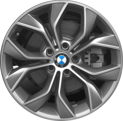 BMW X3 2015-2017, X4 2015-2018 grey machined 19x8.5 aluminum wheels or rims. Hollander part number 86103, OEM part number 36116862890.