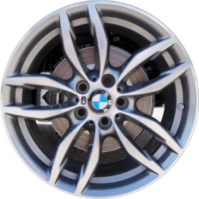 BMW X3 2015-2017, X4 2015-2018 grey machined 19x8.5 aluminum wheels or rims. Hollander part number 86101, OEM part number 36117849661.