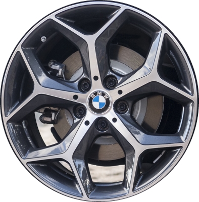 BMW X1 2016-2020, X2 2018-2020 charcoal machined 18x7.5 aluminum wheels or rims. Hollander part number 86217, OEM part number 36116856070.