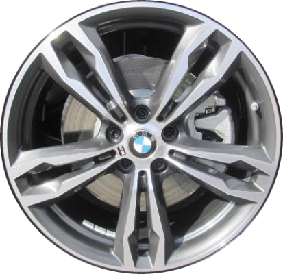 BMW X1 2016-2019 charcoal machined 19x8 aluminum wheels or rims. Hollander part number ALY86219, OEM part number 36107849120.