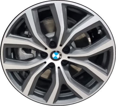 BMW X1 2016-2020, X2 2018-2023 charcoal machined 19x8 aluminum wheels or rims. Hollander part number 86220, OEM part number 36116851785.