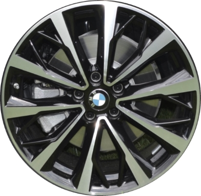 BMW X1 2016-2020, X2 2018-2020 black machined 19x8 aluminum wheels or rims. Hollander part number 86221, OEM part number 36116856074.
