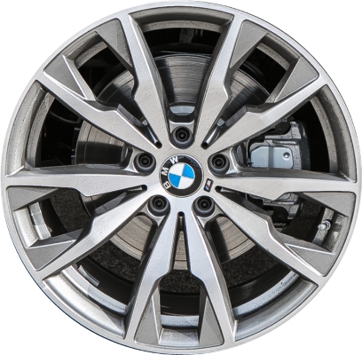 BMW X3 2015-2017, X4 2015-2018 grey machined 20x8.5 aluminum wheels or rims. Hollander part number 86313, OEM part number 36117854208.