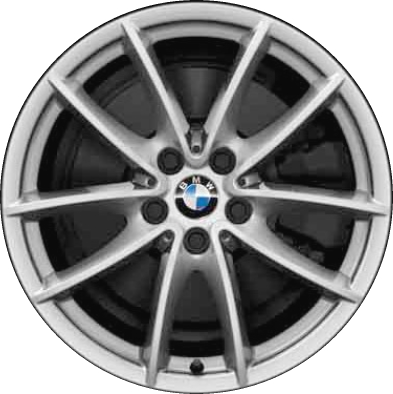 BMW X3 2018-2020, X4 2019-2020 powder coat silver 18x7 aluminum wheels or rims. Hollander part number 86349, OEM part number 36116880047.
