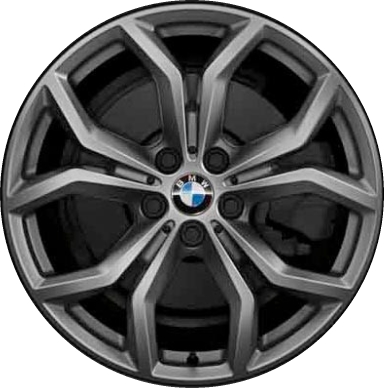 BMW X3 2018-2020, X4 2019-2020 powder coat grey 19x7.5 aluminum wheels or rims. Hollander part number 86352, OEM part number 36116877328.