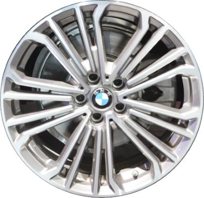 BMW X3 2018-2020, X4 2020 grey machined 19x7.5 aluminum wheels or rims. Hollander part number 86354, OEM part number 36116877331.