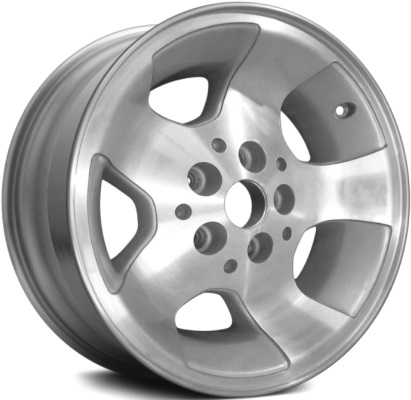 Jeep Wrangler 2000-2006 silver machined 15x8 aluminum wheels or rims. Hollander part number ALY9024, OEM part number Not Yet Known.