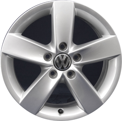 Volkswagen Jetta 2011-2014 powder coat silver 16x6.5 aluminum wheels or rims. Hollander part number ALY69957HH, OEM part number 5C06010258Z8.