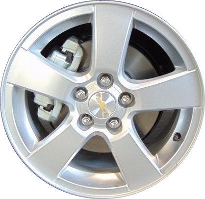 Chevrolet Cruze 2011-2015, Cruze Limited 2016 powder coat silver or machined 16x6.5 aluminum wheels or rims. Hollander part number 5473U/5674, OEM part number 95224533, 94560511.