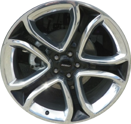 Ford Edge 2011-2014 black polished 22x9 aluminum wheels or rims. Hollander part number ALY3850U90/A.LB02, OEM part number BT4Z1007F.