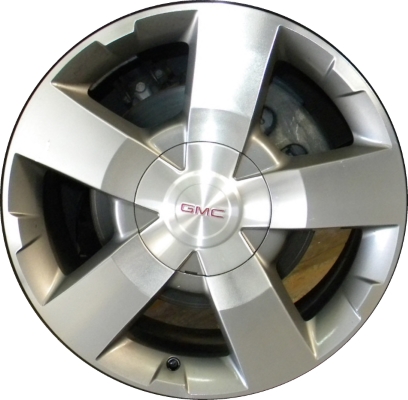 GMC Acadia 2010-2012 grey machined 19x7.5 aluminum wheels or rims. Hollander part number ALY5430, OEM part number 9598456.