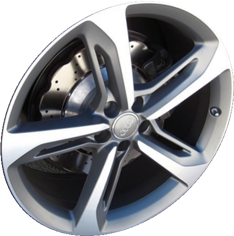 Audi RS7 2014-2018 grey machined 21x9 aluminum wheels or rims. Hollander part number ALY58939U35, OEM part number 4G8601025AM.