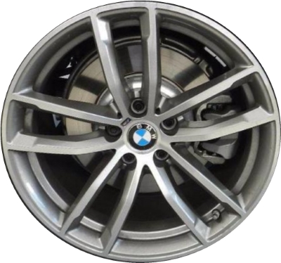 BMW 530e 2018-2020, 530i 2017-2020, 540i 2017-2020, M550i 2018-2020 medium or dark grey machined 18x8 aluminum wheels or rims. Hollander part number 86323U/86370, OEM part number 36117855081, 36118093405.