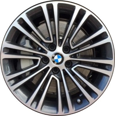 BMW 530e 2018-2020, 530i 2017-2020, 540i 2017-2020, M550i 2018-2020 charcoal machined 18x8 aluminum wheels or rims. Hollander part number 86326, OEM part number 36116863420.