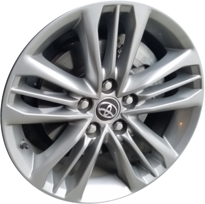 Toyota Camry 2015-2017 powder coat medium grey 17x7 aluminum wheels or rims. Hollander part number ALY75171, OEM part number 4261106B30, 4261106C60, 4261106C70.