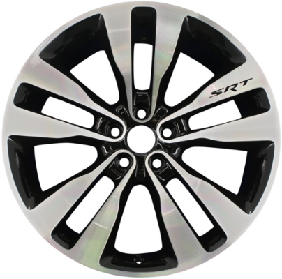 Dodge Charger RWD 2011-2014 black machined 20x9 aluminum wheels or rims. Hollander part number ALY2436U45, OEM part number 1PA57RXFAB.