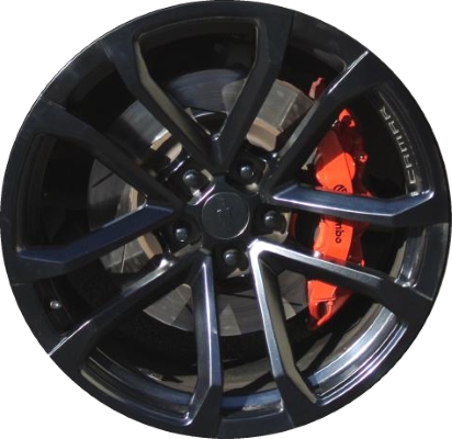 Chevrolet Camaro 2012-2015 powder coat black 20x10 aluminum wheels or rims. Hollander part number ALY5547, OEM part number 22798741.