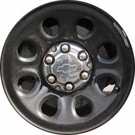 Chevrolet Suburban 1500 2007-2014, Tahoe 2007-2014 powder coat black 17x7.5 steel wheels or rims. Hollander part number STL8074, OEM part number 9596468.
