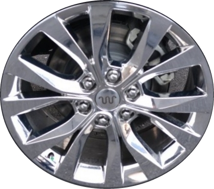 Ford F-150 2015-2017 chrome 20x8.5 aluminum wheels or rims. Hollander part number ALY10003, OEM part number FL3Z1007F.