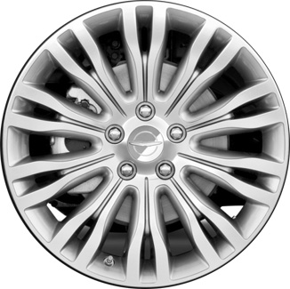 Chrysler 200 2011-2014 silver machined 18x7 aluminum wheels or rims. Hollander part number ALY2433U90HH/2392, OEM part number 1TA78DD5AB.