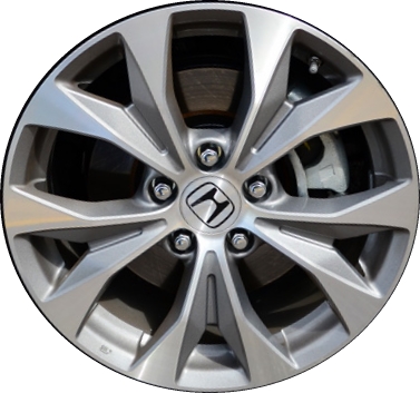 Honda Civic 2012-2014 grey machined 17x7 aluminum wheels or rims. Hollander part number ALY64025U10, OEM part number 42700TR4A91.