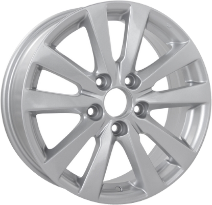 Honda Civic 2012-2014 powder coat silver 16x6.5 aluminum wheels or rims. Hollander part number ALY64024, OEM part number 42700TR0A81, 42700TR0A82.