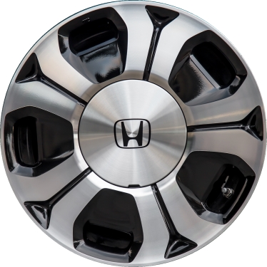 Honda Civic 2012-2015 black machined 15x6 aluminum wheels or rims. Hollander part number ALY64026U45, OEM part number 42700TR2A81, 42700TR2J81.