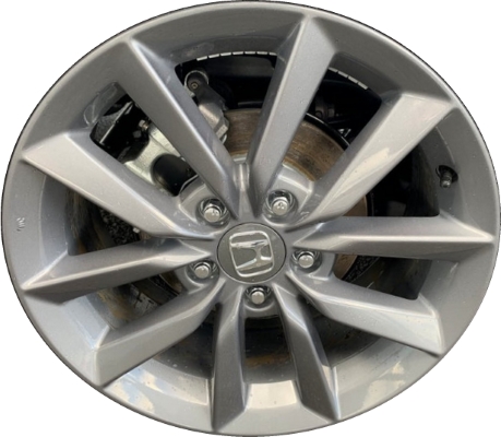 Honda Civic 2019-2021 powder coat grey 17x7 aluminum wheels or rims. Hollander part number ALY63158U35.LC98, OEM part number 42700TBAAB2.