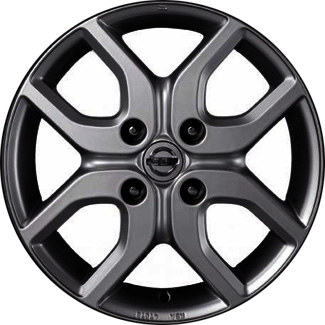 Nissan Cube 2009-2014 powder coat charcoal 16x6 aluminum wheels or rims. Hollander part number ALY62536U30, OEM part number 999W17V001GM.