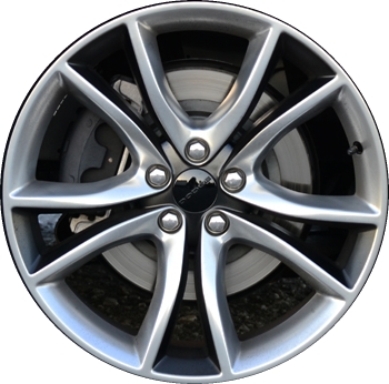 Dodge Charger RWD 2015-2017 black polished 20x8 aluminum wheels or rims. Hollander part number ALY2545U90, OEM part number Not Yet Known.
