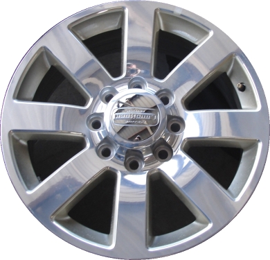 Dodge Ram 2500 2013-2018, Ram 3500 SRW 2013-2018 silver polished 20x8 aluminum wheels or rims. Hollander part number 2478U90, OEM part number 1VQ86GSAAA.