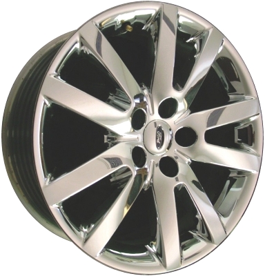 Ford Edge 2011-2014 chrome clad 18x8 aluminum wheels or rims. Hollander part number ALY3849, OEM part number BT4Z1007C.