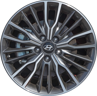 Hyundai Elantra 2017-2018 charcoal machined 18x7.5 aluminum wheels or rims. Hollander part number ALY70904, OEM part number 52910F2400.