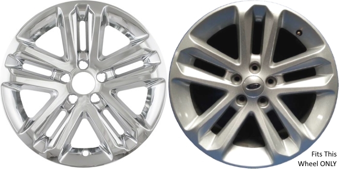 Ford Explorer 2011-2017 Chrome, 5 Double Spoke, Plastic Hubcaps, Wheel Covers, Wheel Skins, Imposters. ONLY Fits 18 Inch Alloy Wheel Pictured. Part Number IMP-370X/8385PC.