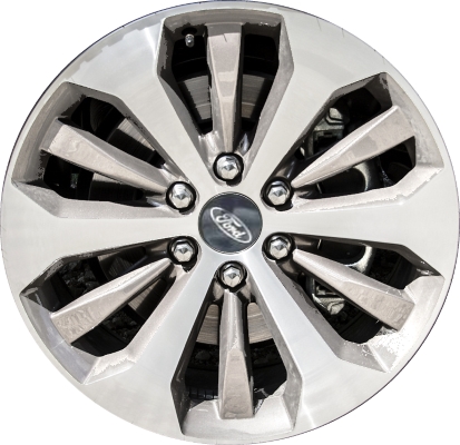 Ford F-150 2015-2020 silver, grey or tan machined 20x8.5 aluminum wheels or rims. Hollander part number ALY10006U/10007, OEM part number FL3Z1007H, FL3Z1007G, HL3Z1007C.