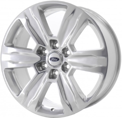 Ford F-150 2015-2020 polished 20x8.5 aluminum wheels or rims. Hollander part number ALY10004, OEM part number FL3Z1007J.