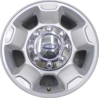 Ford F-250 2010-2012, F-350 SRW 2010-2012 powder coat silver 17x7.5 aluminum wheels or rims. Hollander part number 3829, OEM part number AC3Z1007A.