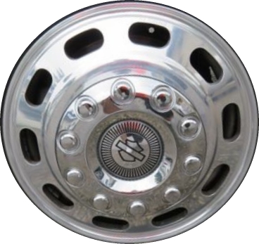 Ford F-450 2005-2012, F-550 2005-2012 polished 19.5x6 aluminum wheels or rims. Hollander part number 98053/190118, OEM part number Not Yet Known.