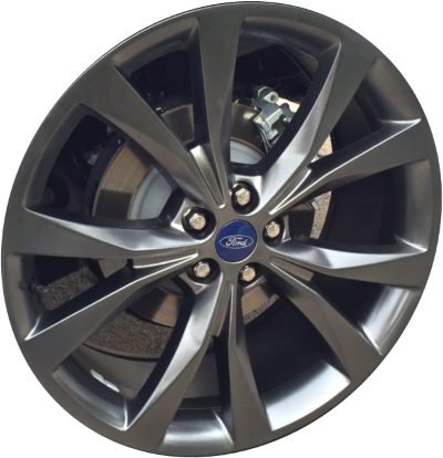Ford Edge 2015-2018 powder coat gunmetal 21x9 aluminum wheels or rims. Hollander part number ALY10048U79.HYPV, OEM part number FK7Z1007A.