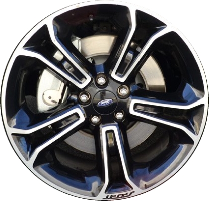Ford Explorer 2013-2015 black machined 20x9 aluminum wheels or rims. Hollander part number ALY3949, OEM part number DB5Z1007A.