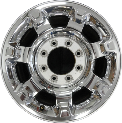 Ford F-250 2011-2016, F-350 SRW 2011-2016 chrome clad 18x8 aluminum wheels or rims. Hollander part number 3873, OEM part number CC3Z1007B.