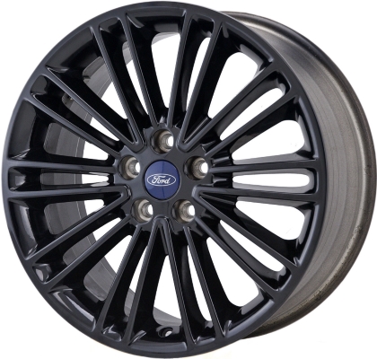 Ford Fusion 2013-2016, MKZ 2013-2014 powder coat black 18x8 aluminum wheels or rims. Hollander part number 3960U45.PB01, OEM part number DS7Z1007L, GS7Z1007A.