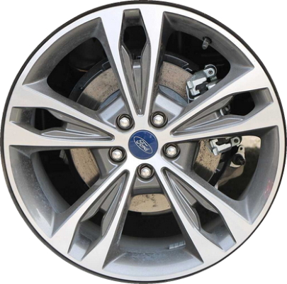 Ford Fusion 2017-2020 charcoal machined 19x8 aluminum wheels or rims. Hollander part number ALY10124U30, OEM part number HS7Z1007D.