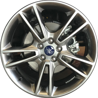 Ford Fusion 2013-2016 powder coat hyper silver 19x8 aluminum wheels or rims. Hollander part number ALY3962U79, OEM part number DS7Z1007H.