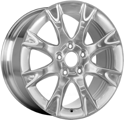 Ford Fusion 2010-2012 polished 17x7.5 aluminum wheels or rims. Hollander part number ALY3856, OEM part number BE5Z1007A.