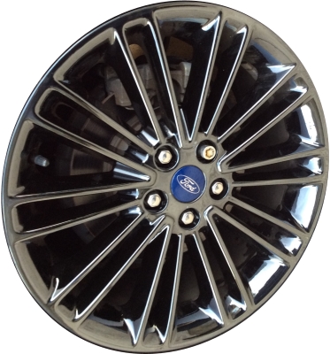 Ford Fusion 2013-2016, MKZ 2013-2014 black chrome 18x8 aluminum wheels or rims. Hollander part number 3960U97, OEM part number DS7Z1007L, GS7Z1007A.