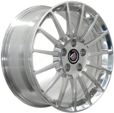 Cadillac XLR 2005-2009 polished 18x8 aluminum wheels or rims. Hollander part number ALY4639, OEM part number 17800197.