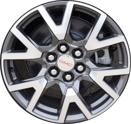 GMC Acadia 2020-2023 charcoal machined 18x7.5 aluminum wheels or rims. Hollander part number ALY14000U30/96652, OEM part number 84120919.