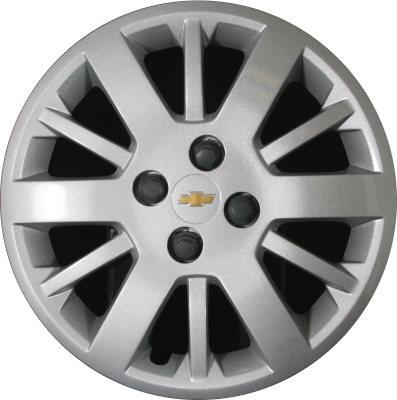Chevrolet Cobalt 2009-2010, Plastic 10 Spoke, Single Hubcap or Wheel Cover For 15 Inch Steel Wheels. Hollander Part Number H3285.